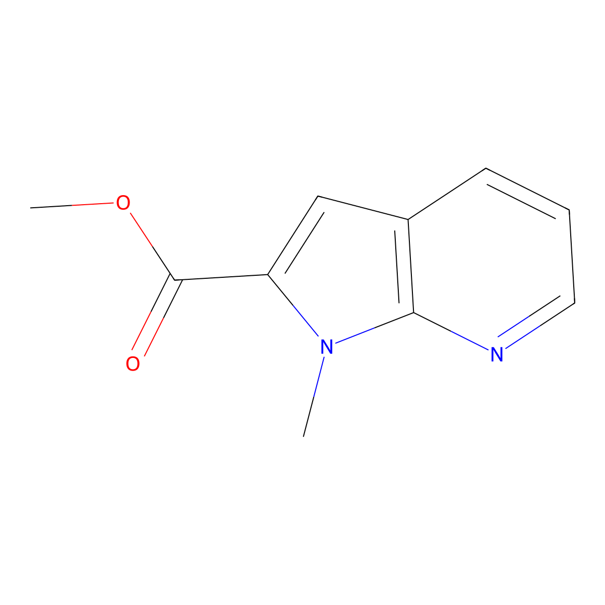 Methyl 1-methyl-1H-pyrrolo[2,3-b]pyridine-2-carboxylate molecular structure, CAS 1198416-38-4