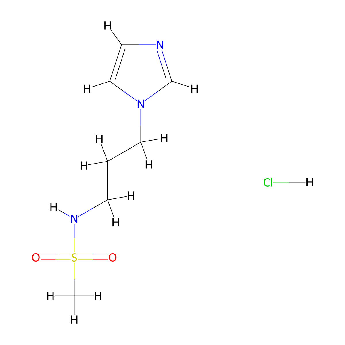 N-(3-(1H-Imidazol-1-YL)propyl)methanesulfonamide hydrochloride molecular structure, CAS 1198416-83-9