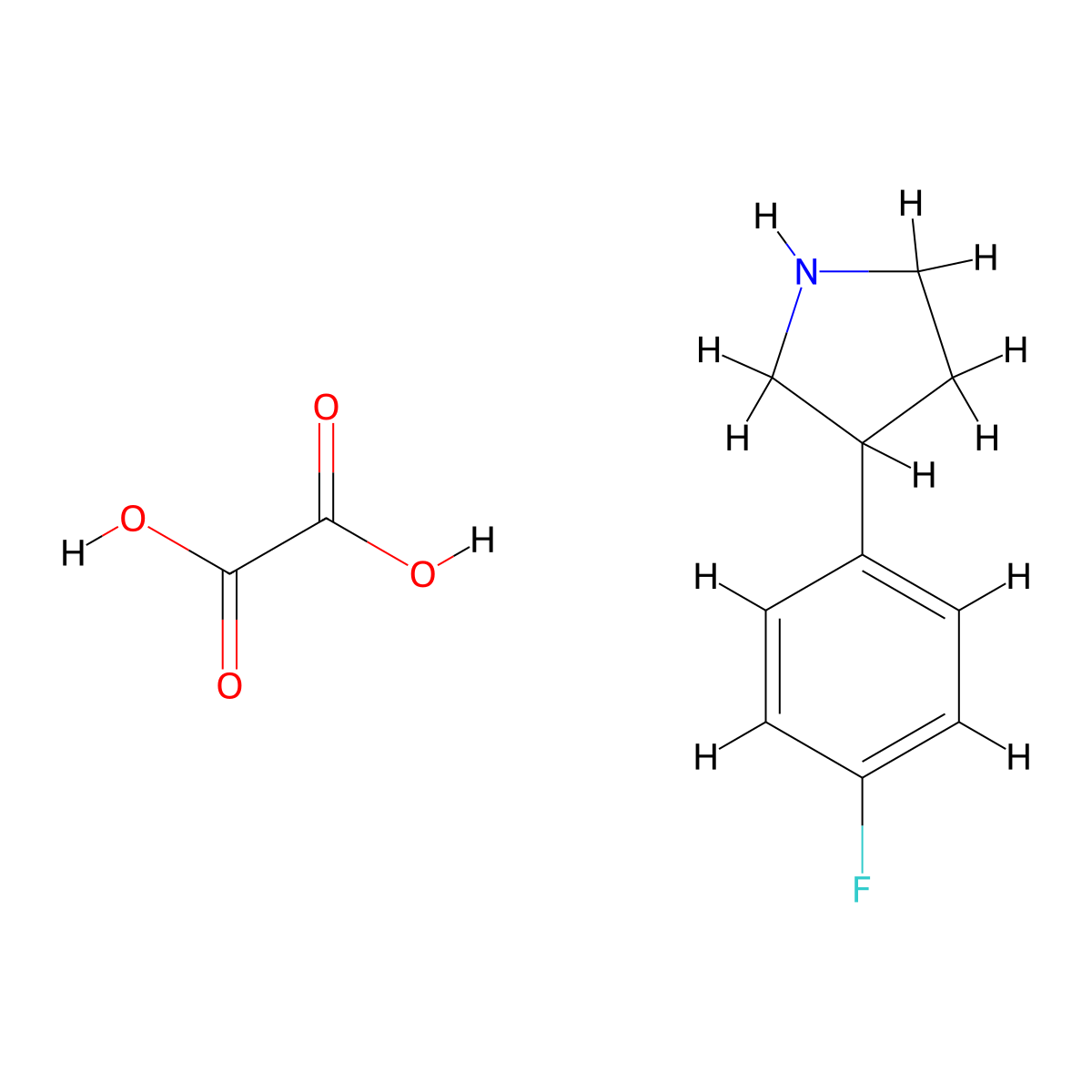3-(4-Fluorophenyl)pyrrolidine oxalate molecular structure, CAS 1198416-84-0