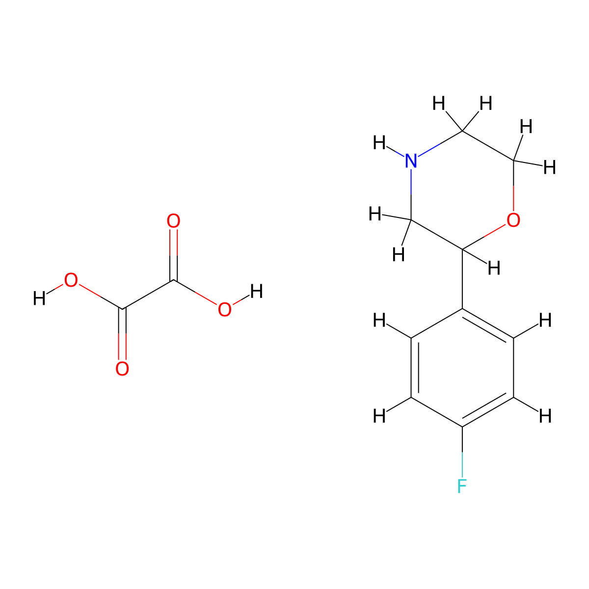2-(4-Fluorophenyl)morpholine oxalate molecular structure, CAS 1198416-85-1
