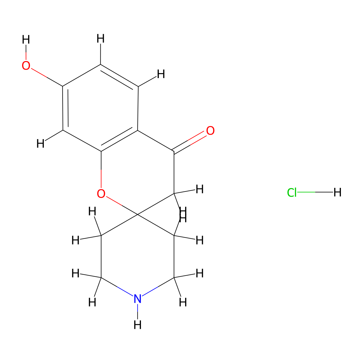 7-Hydroxyspiro[chroman-2,4'-piperidin]-4-one hydrochloride molecular structure, CAS 1198416-86-2