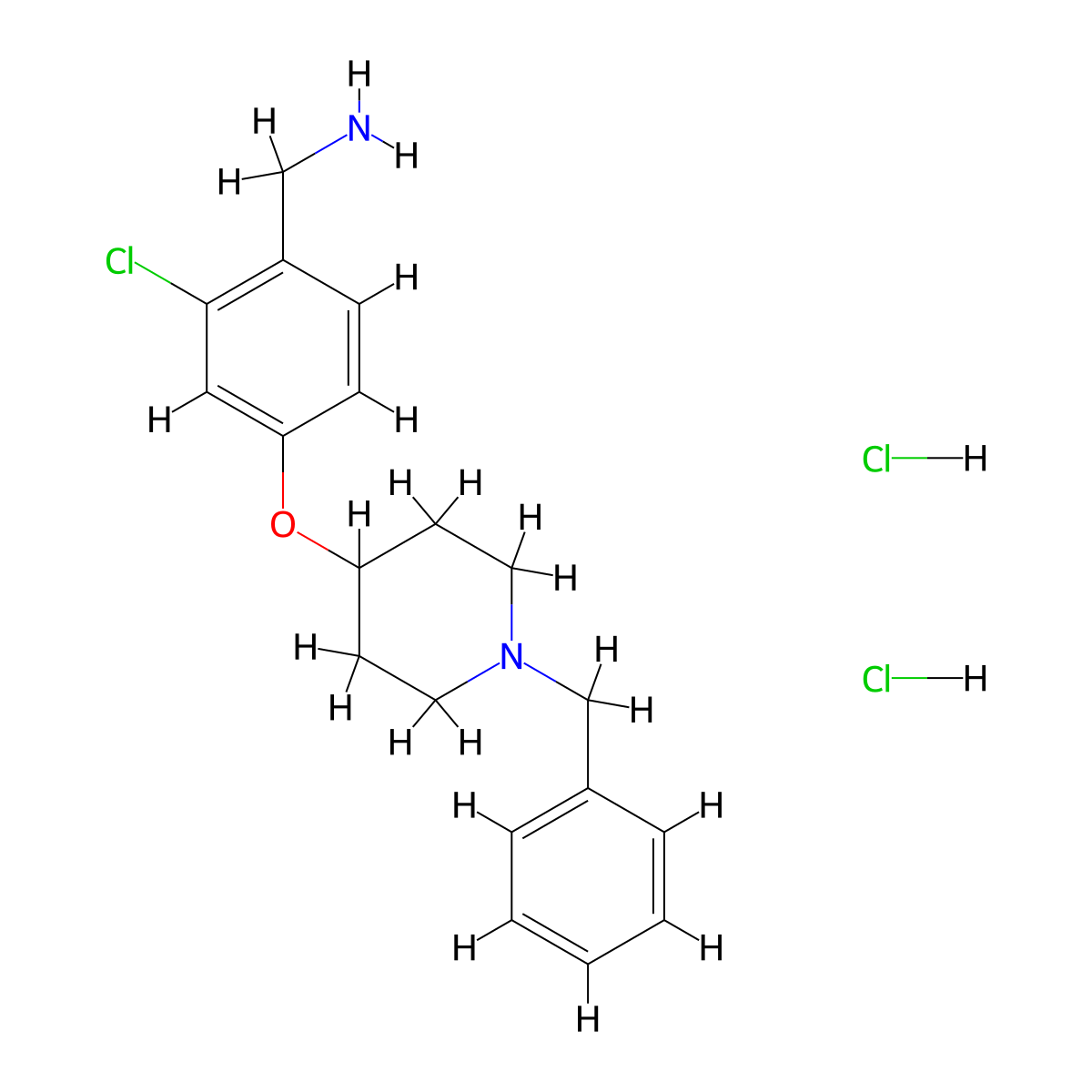 (4-(1-Benzylpiperidin-4-yloxy)-2-chlorophenyl)methanamine dihydrochloride molecular structure, CAS 1198416-88-4