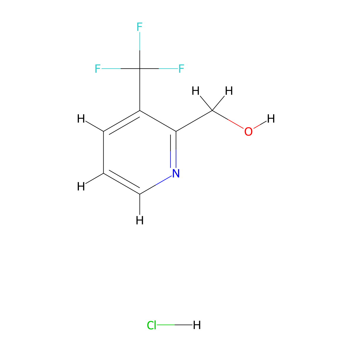 (3-(Trifluoromethyl)pyridin-2-yl)methanol hydrochloride molecular structure, CAS 1198416-90-8