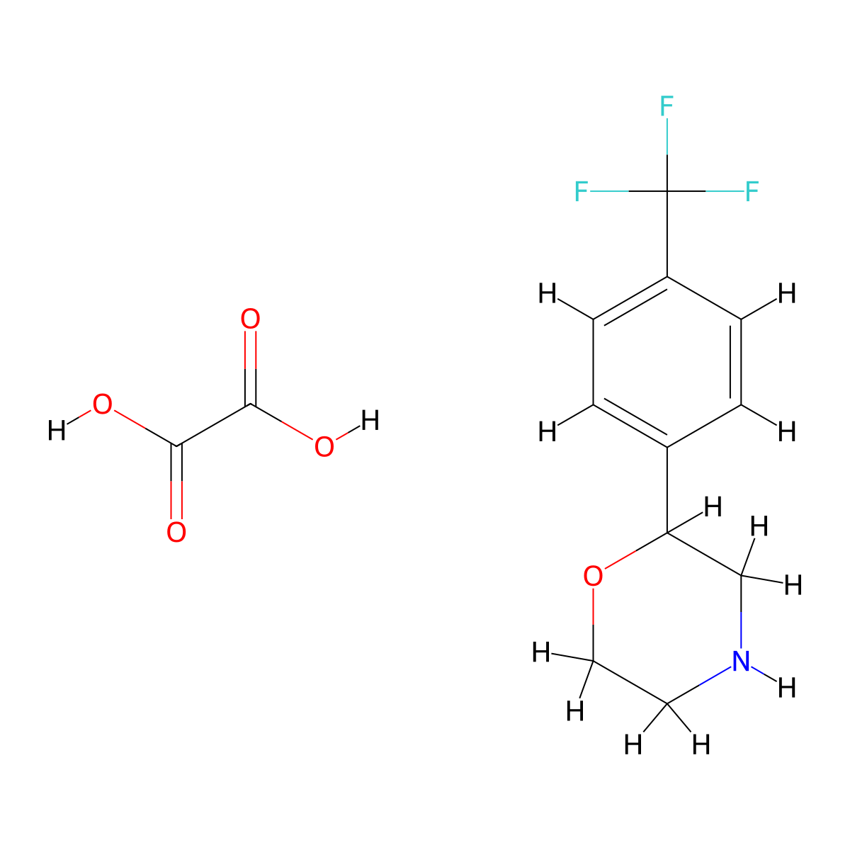 2-[4-(Trifluoromethyl)phenyl]morpholine oxalate molecular structure, CAS 1198416-91-9