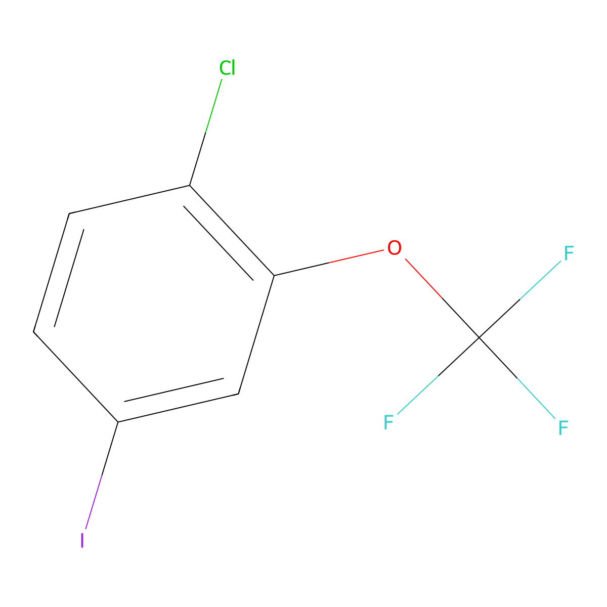 1-Chloro-4-iodo-2-(trifluoromethoxy)benzene molecular structure, CAS 1198422-68-2