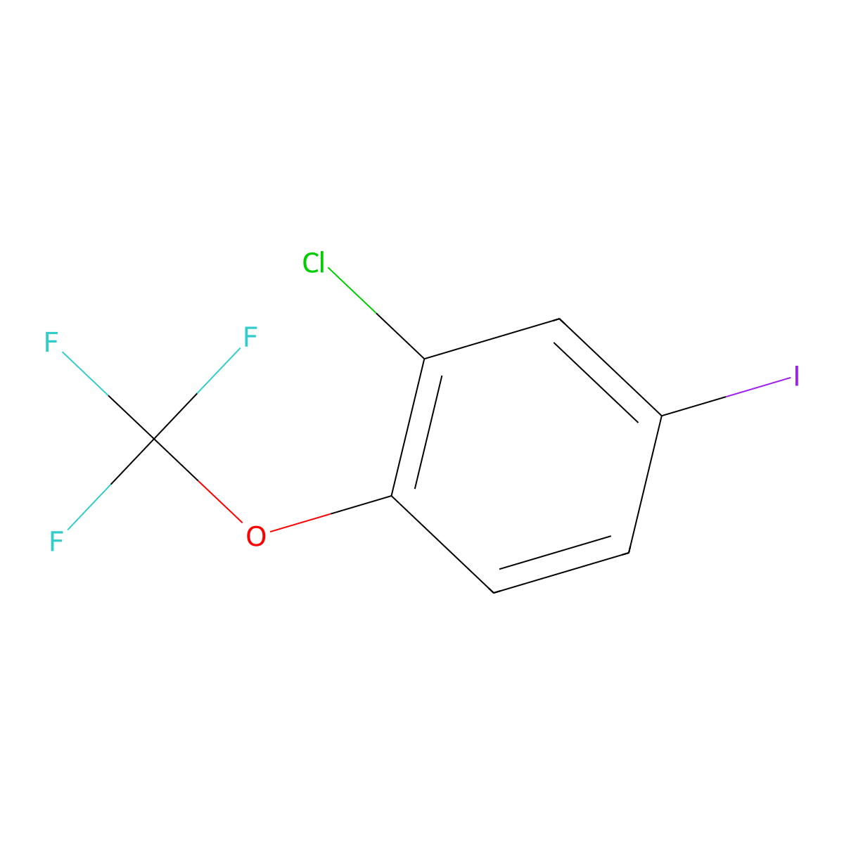 2-Chloro-4-iodo-1-(trifluoromethoxy)benzene molecular structure, CAS 1198422-69-3