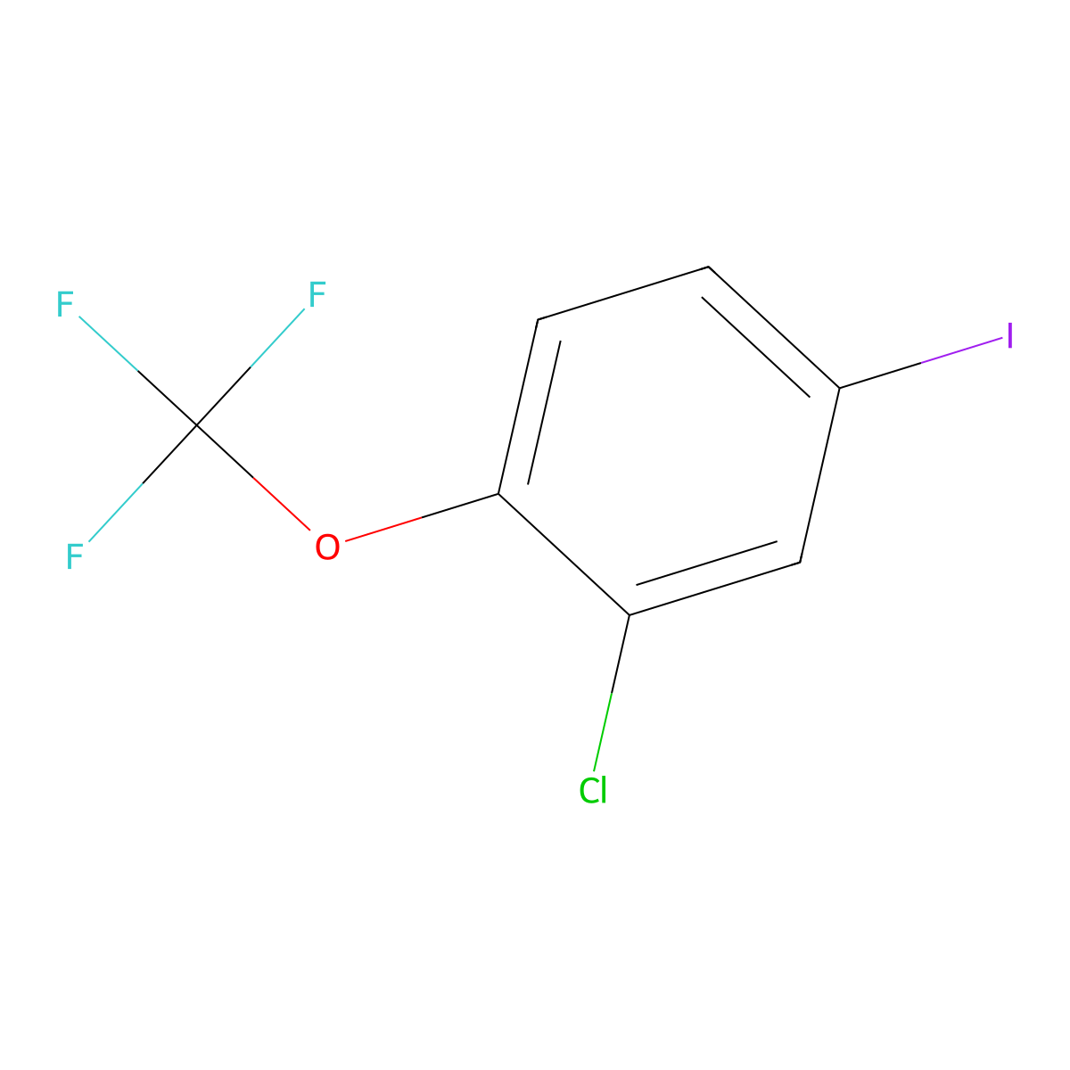 2-Chloro-4-iodo-1-(trifluoromethoxy)benzene molecular structure, CAS 1198422-69-3