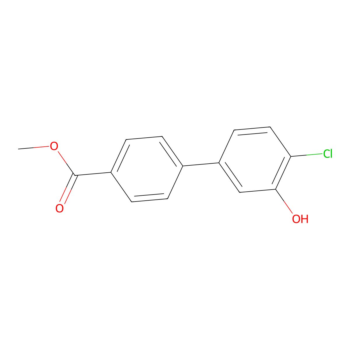 2-Chloro-5-(4-methoxycarbonylphenyl)phenol molecular structure, CAS 1198422-80-8