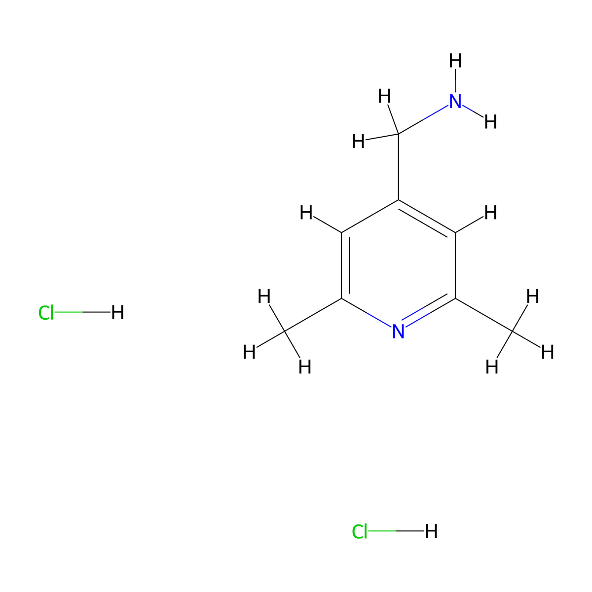(2,6-Dimethylpyridin-4-yl)methanamine dihydrochloride molecular structure, CAS 1198424-09-7