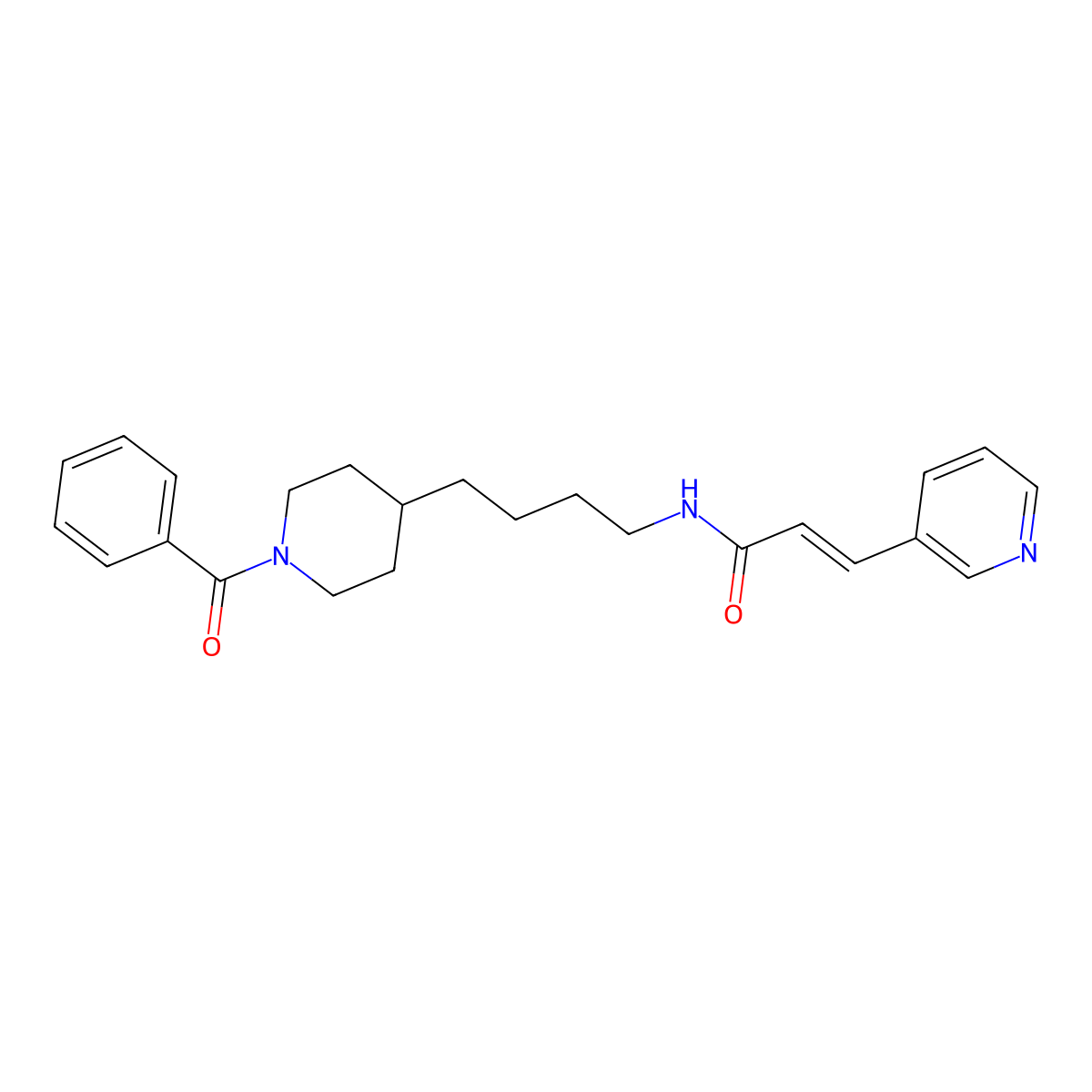 N-[4-(1-benzoyl-4-piperidinyl)butyl]-3-(3-pyridinyl)-2-propenamide molecular structure, CAS 1198425-96-5