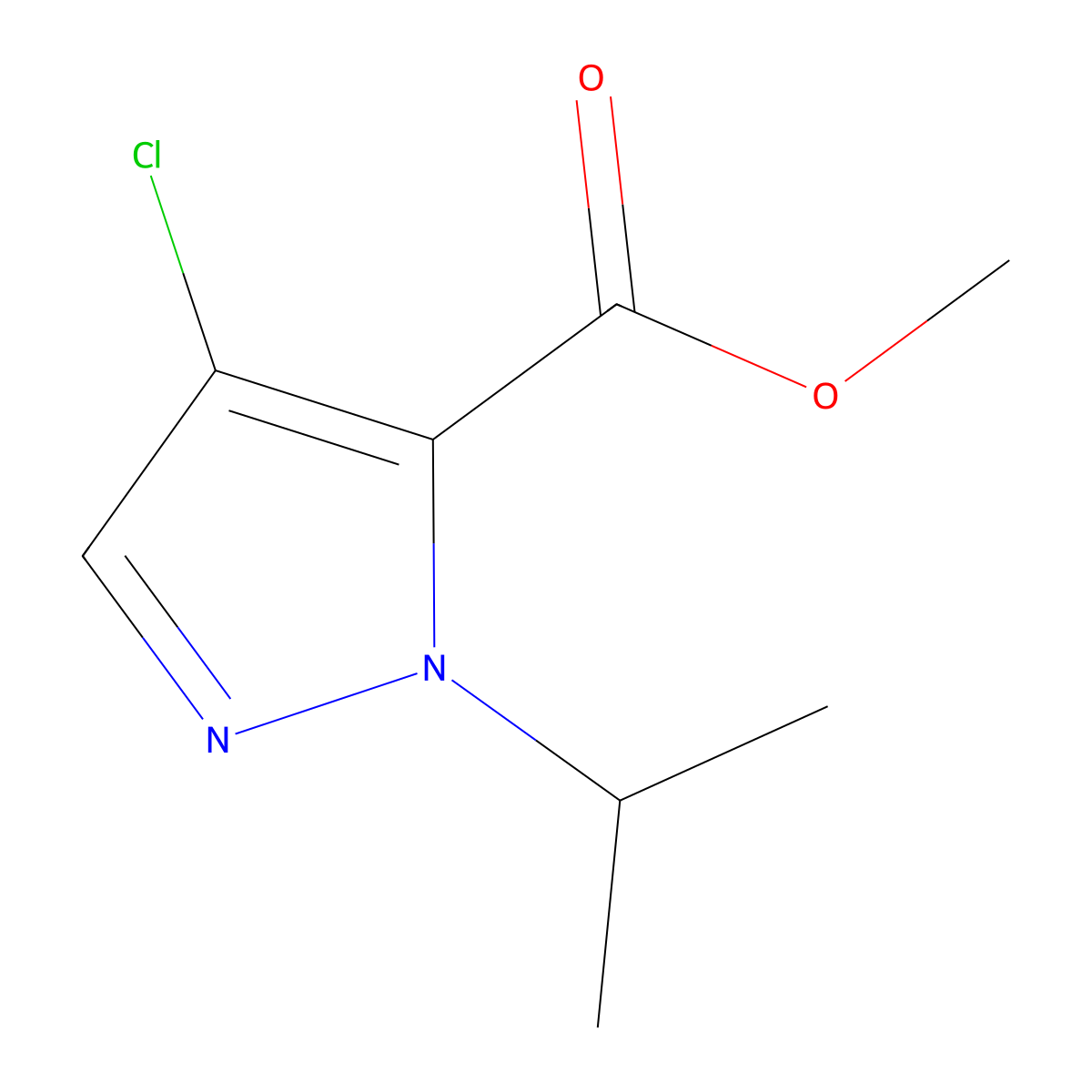 Methyl 4-chloro-1-(1-methylethyl)-1H-pyrazole-5-carboxylate molecular structure, CAS 1198436-60-0