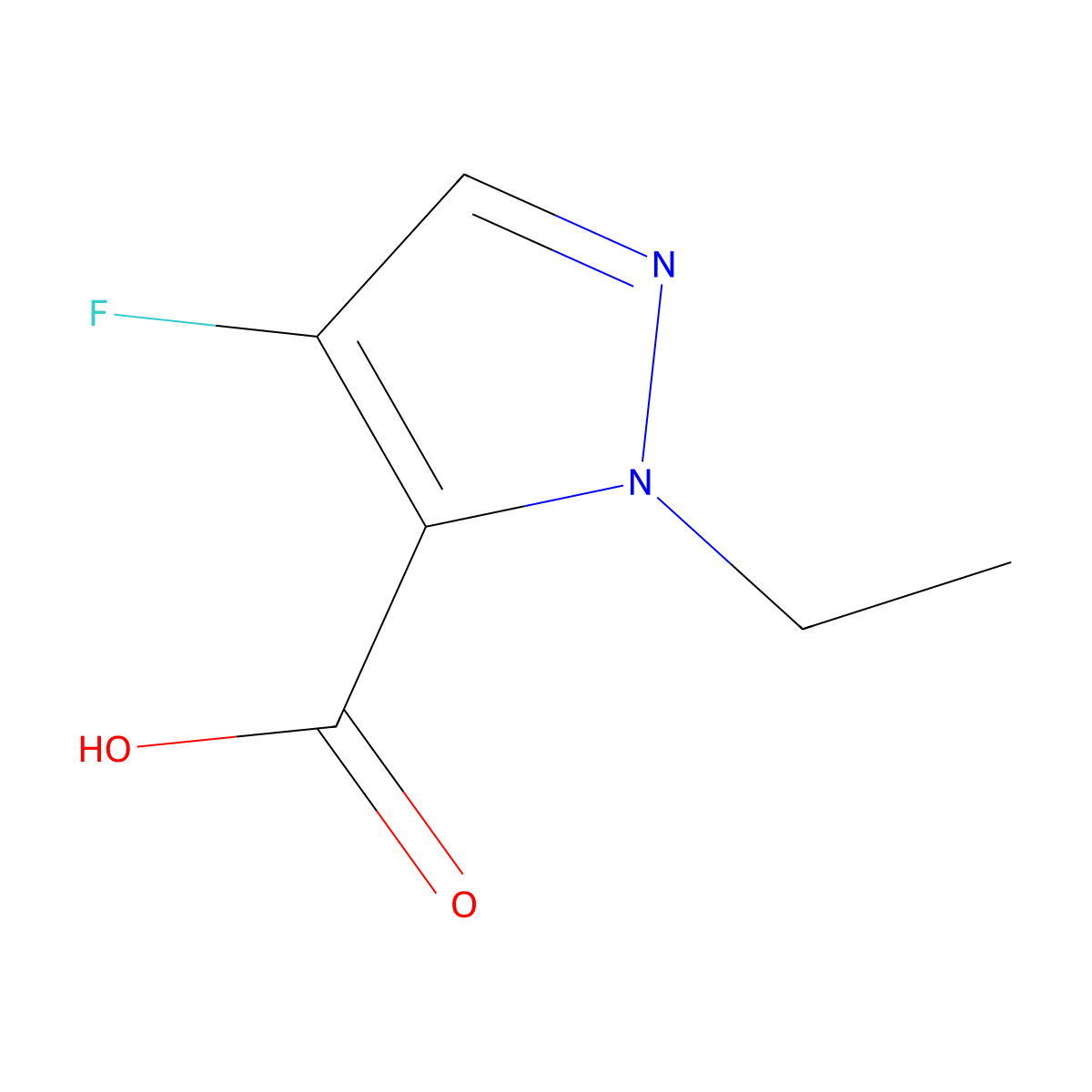 1-ethyl-4-fluoro-1H-pyrazole-5-carboxylic acid molecular structure, CAS 1198437-30-7