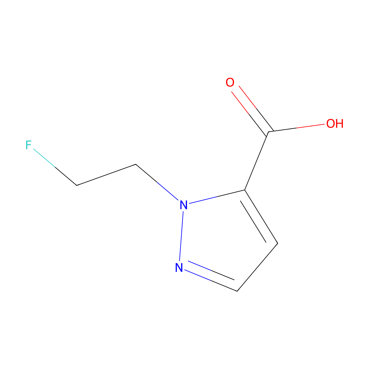 1-(2-fluoroethyl)-1H-pyrazole-5-carboxylic acid molecular structure, CAS 1198437-45-4