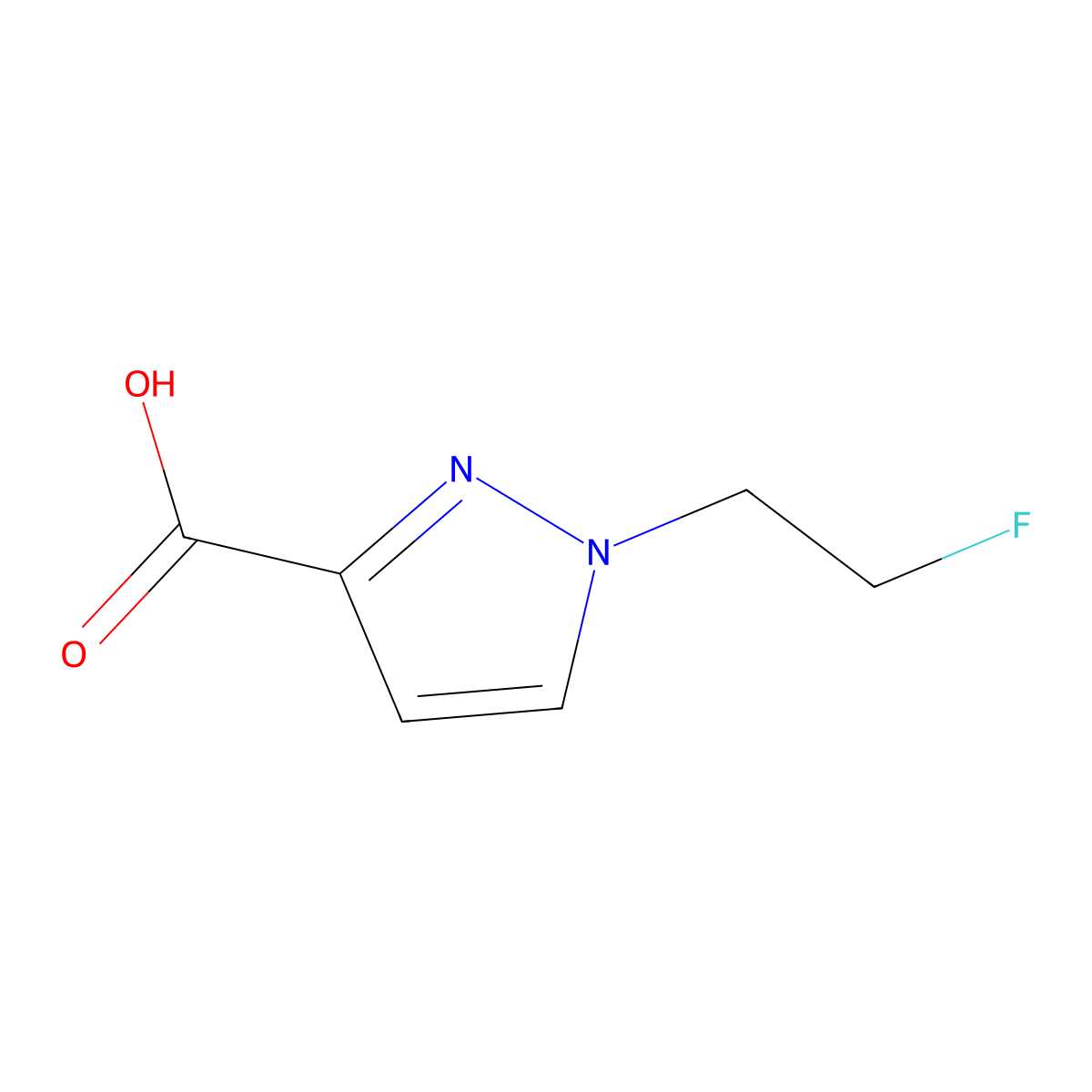 1-(2-Fluoroethyl)-1H-pyrazole-3-carboxylic acid molecular structure, CAS 1198437-47-6
