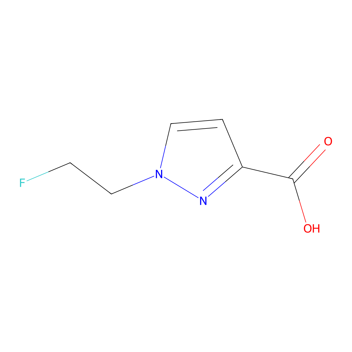 1-(2-Fluoroethyl)-1H-pyrazole-3-carboxylic acid molecular structure, CAS 1198437-47-6