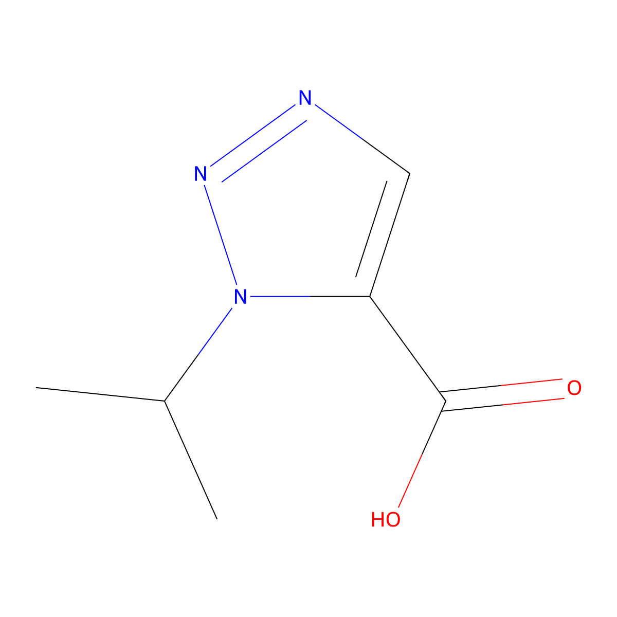 1-(propan-2-yl)-1H-1,2,3-triazole-5-carboxylic acid molecular structure, CAS 1198437-54-5