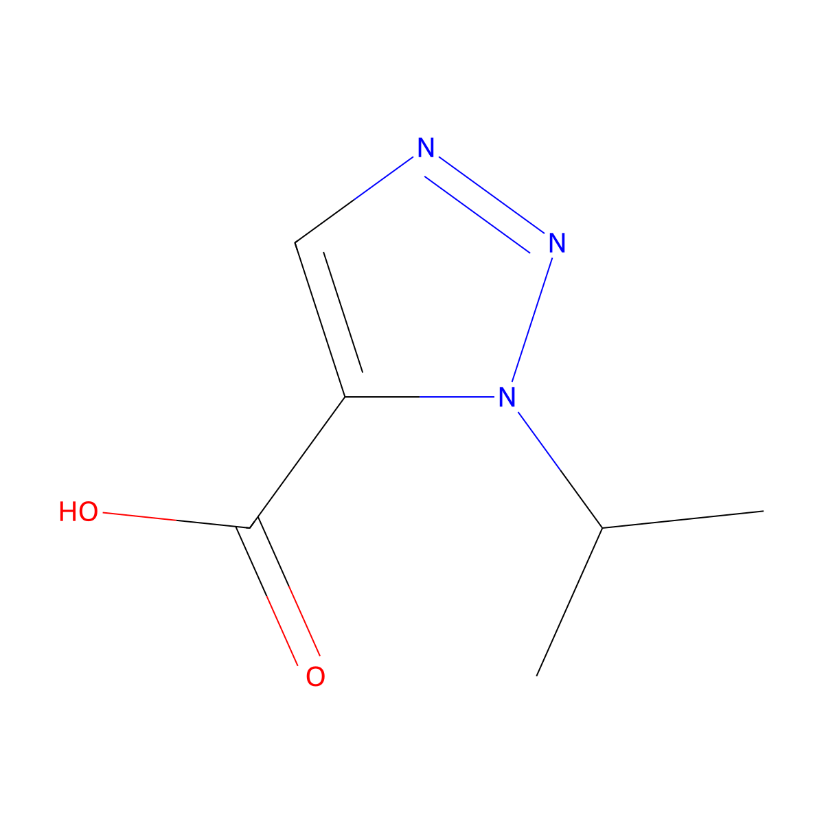 1-(propan-2-yl)-1H-1,2,3-triazole-5-carboxylic acid molecular structure, CAS 1198437-54-5