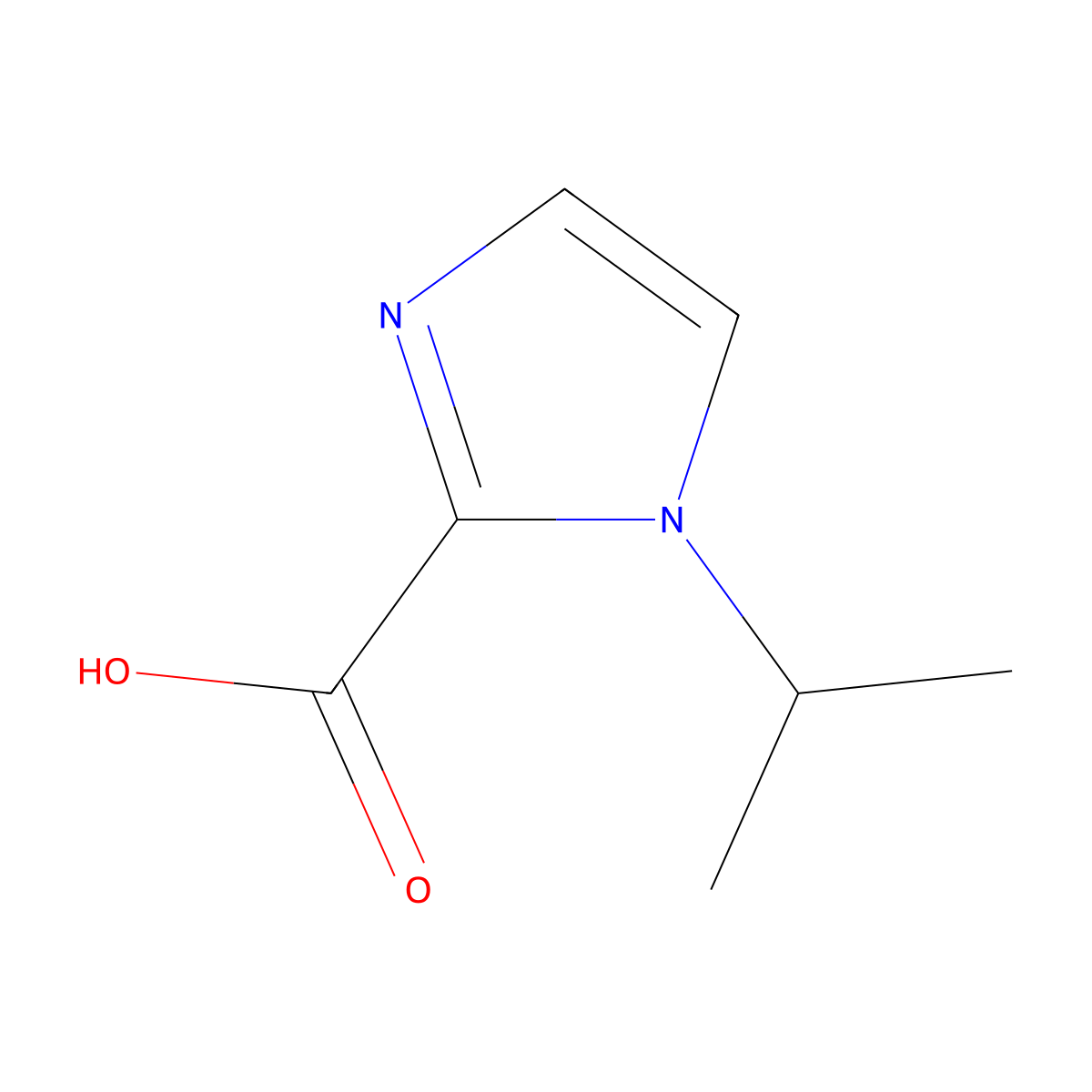 1-isopropyl-1H-imidazole-2-carboxylic acid molecular structure, CAS 1198439-05-2