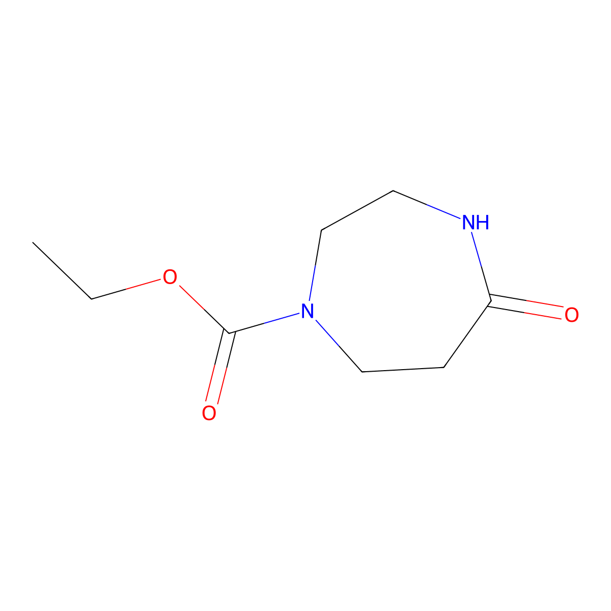 Ethyl 5-oxo-1,4-diazepane-1-carboxylate molecular structure, CAS 119844-70-1