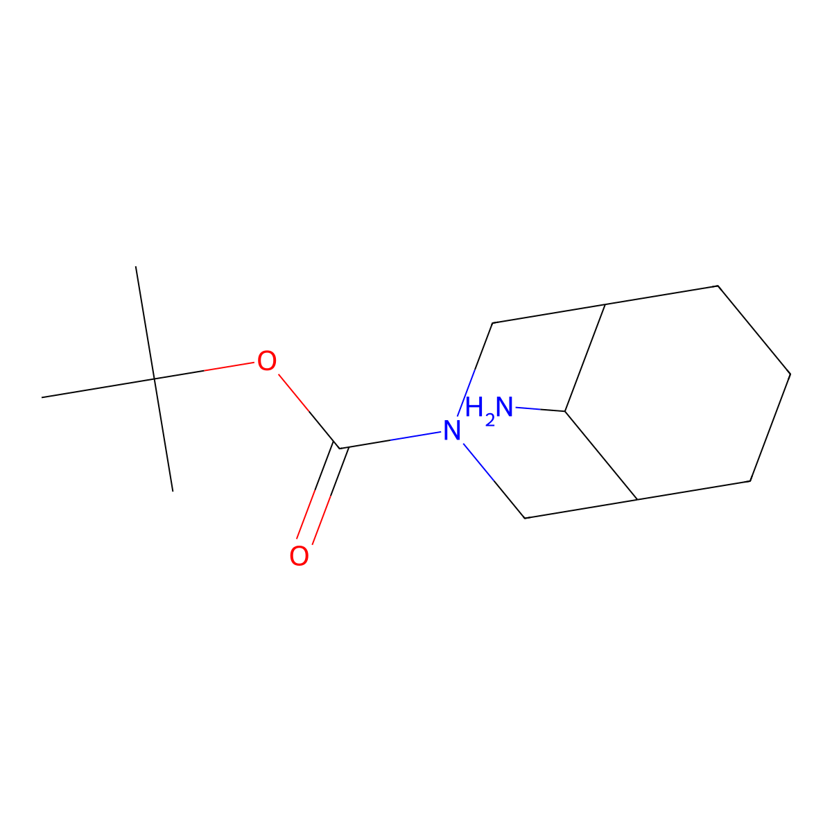 Tert-butyl 9-amino-3-azabicyclo[3.3.1]nonane-3-carboxylate molecular structure, CAS 1198466-20-4