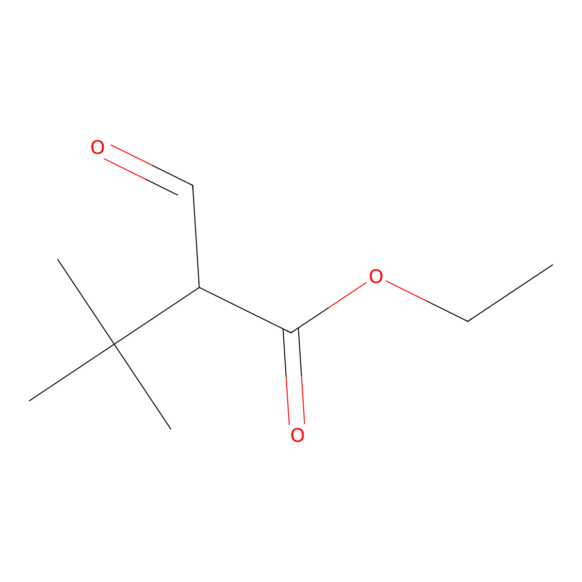 Ethyl 2-formyl-3,3-dimethylbutanoate molecular structure, CAS 1198470-68-6