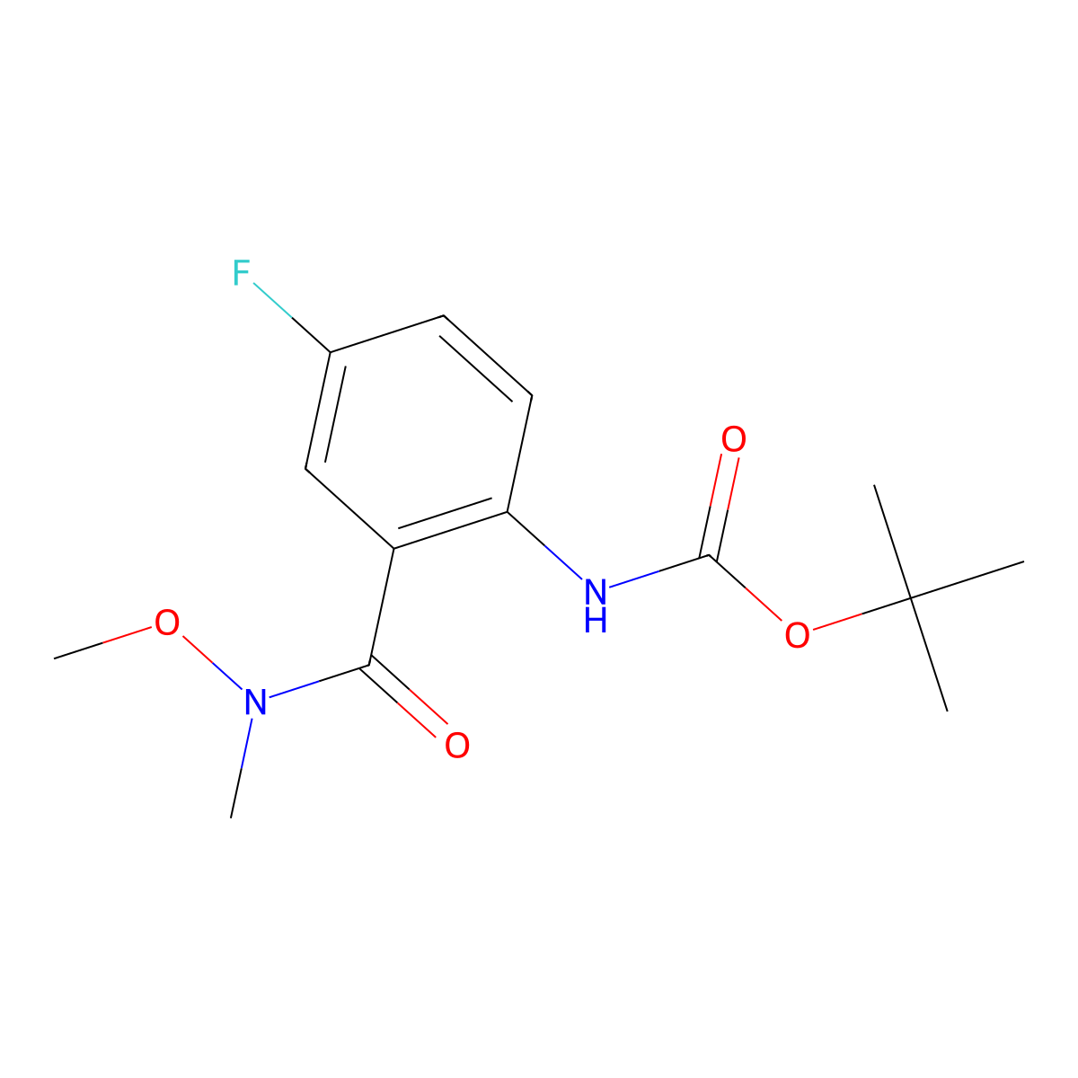 tert-butyl N-{4-fluoro-2-[methoxy(methyl)carbamoyl]phenyl}carbamate molecular structure, CAS 1198473-08-3