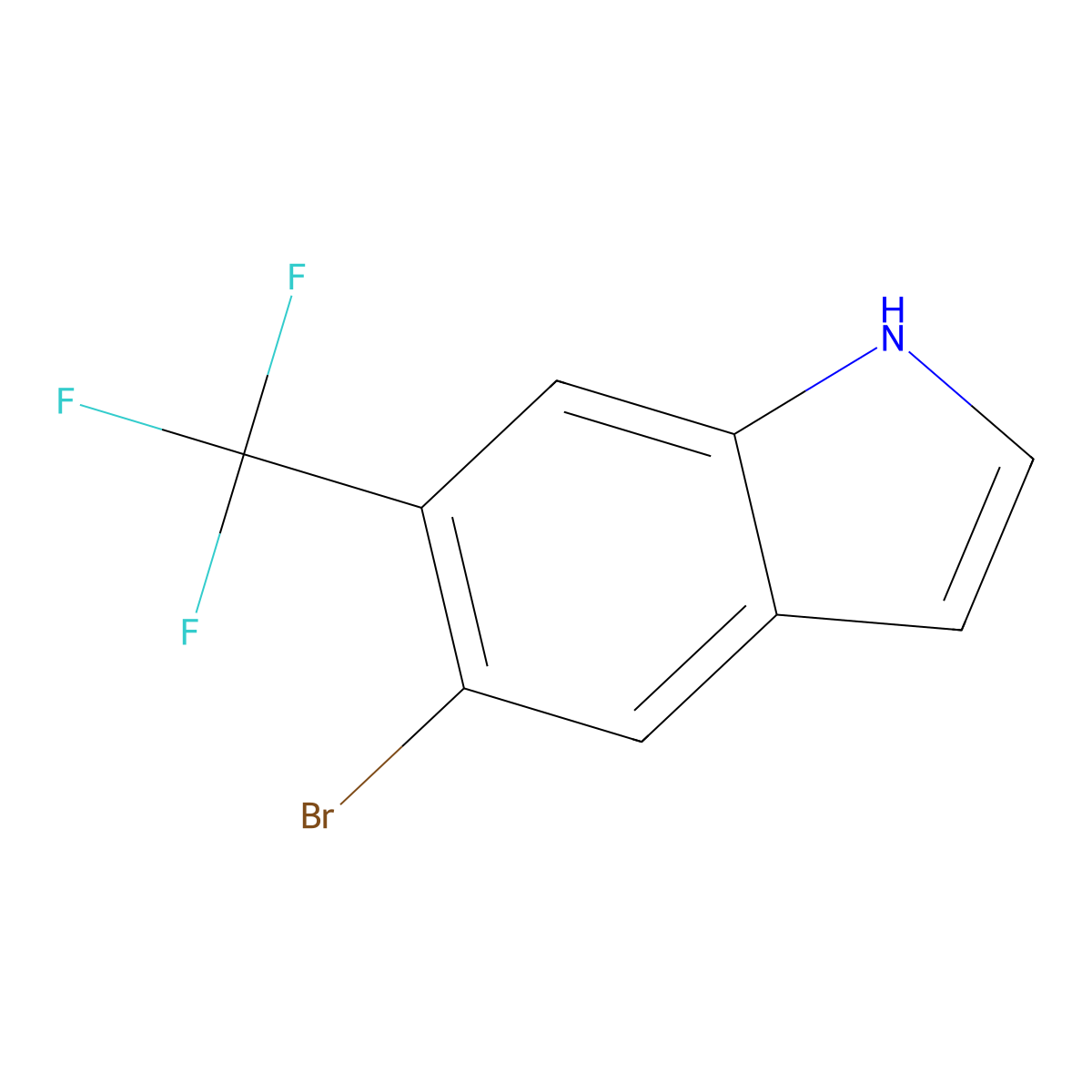 5-bromo-6-(trifluoromethyl)-1H-indole molecular structure, CAS 1198475-24-9