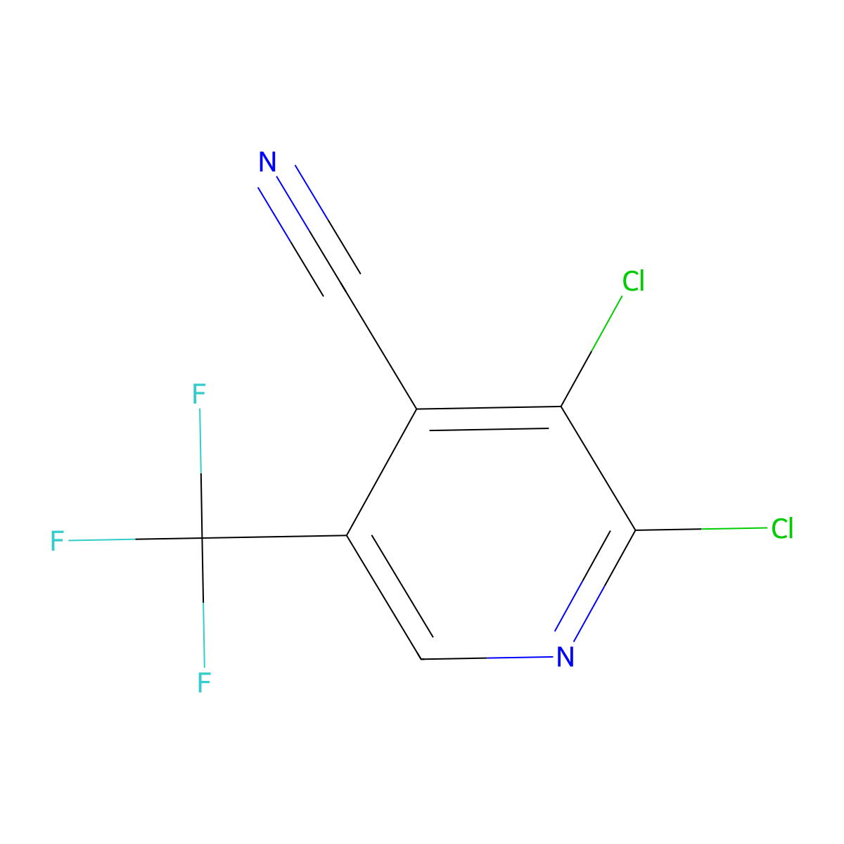 2,3-Dichloro-5-(trifluoromethyl)isonicotinonitrile molecular structure, CAS 1198475-29-4