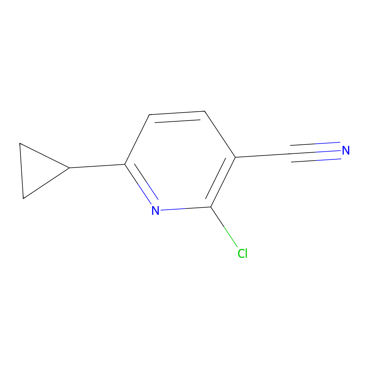 2-Chloro-6-cyclopropylnicotinonitrile molecular structure, CAS 1198475-35-2