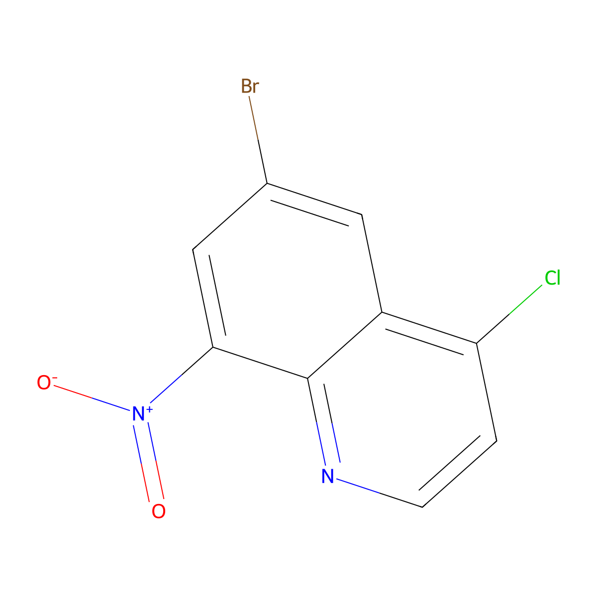 6-Bromo-4-chloro-8-nitroquinoline molecular structure, CAS 1198475-38-5