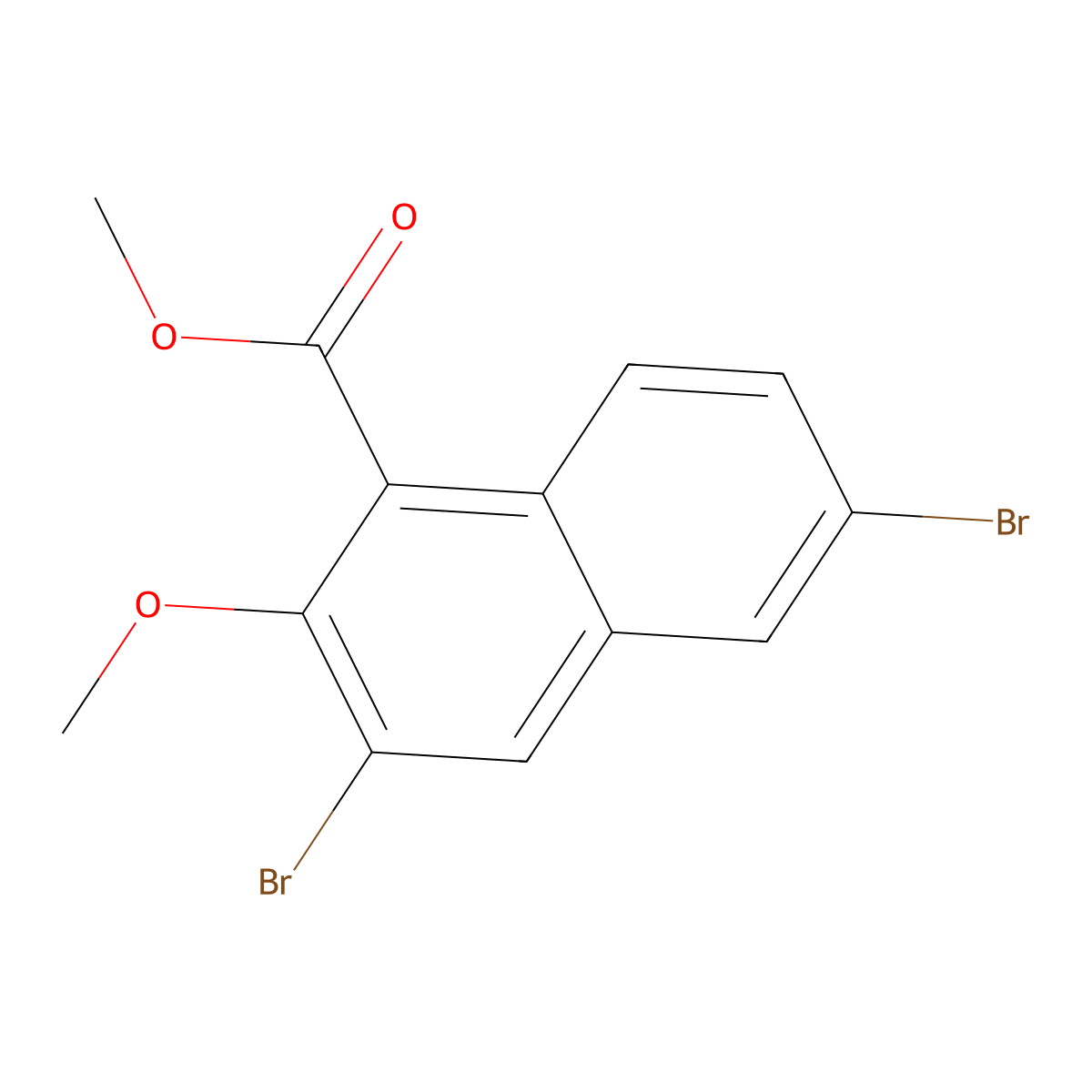 Methyl 3,6-dibromo-2-methoxy-1-naphthoate molecular structure, CAS 1198475-39-6