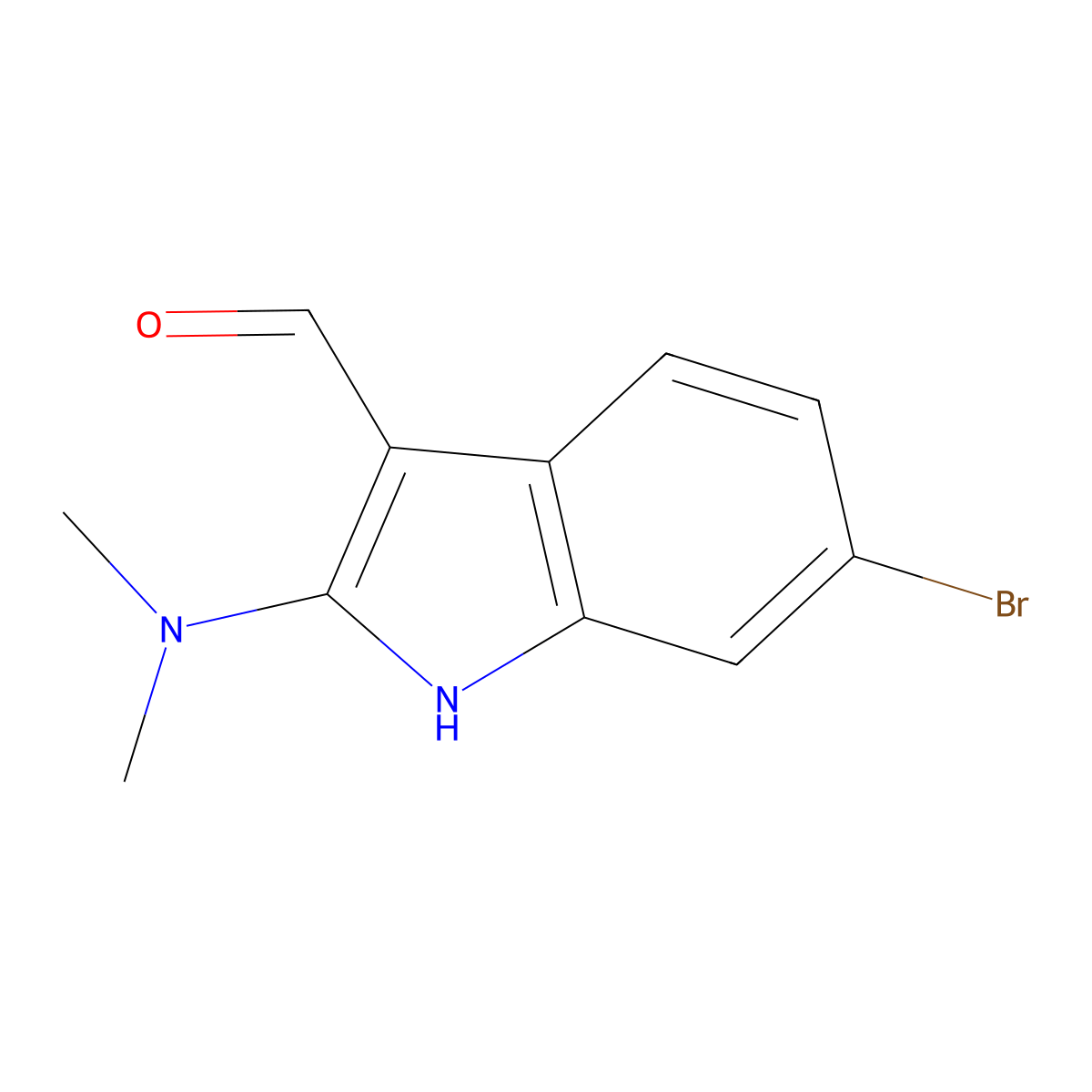 6-bromo-2-(dimethylamino)-1H-indole-3-carbaldehyde molecular structure, CAS 1198475-47-6