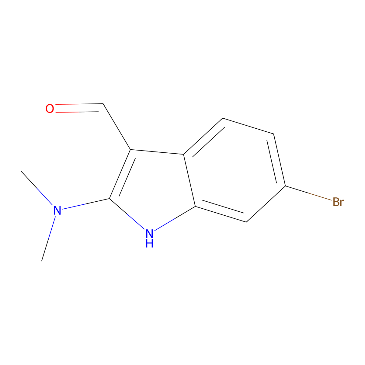 6-bromo-2-(dimethylamino)-1H-indole-3-carbaldehyde molecular structure, CAS 1198475-47-6