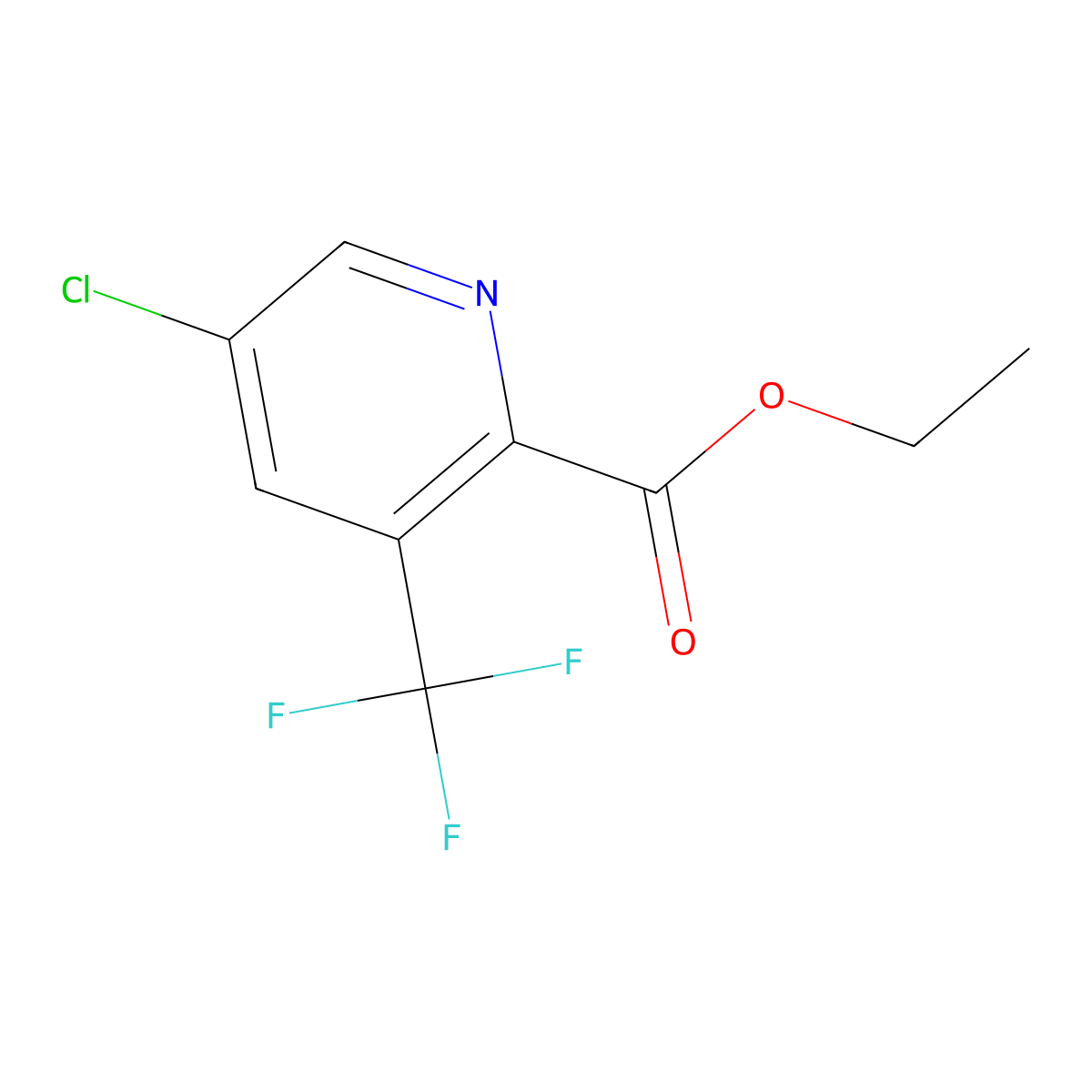 Ethyl 5-chloro-3-(trifluoromethyl)-2-pyridinecarboxylate molecular structure, CAS 1198475-50-1