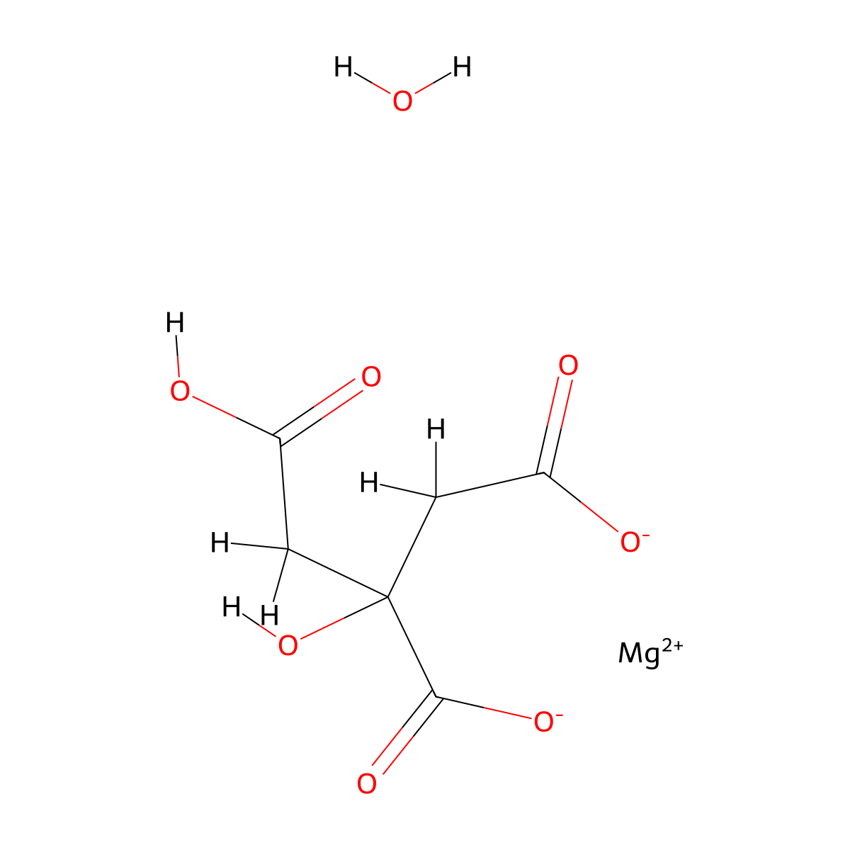 Magnesium 2-(carboxymethyl)-2-hydroxysuccinate hydrate molecular structure, CAS 119851-23-9