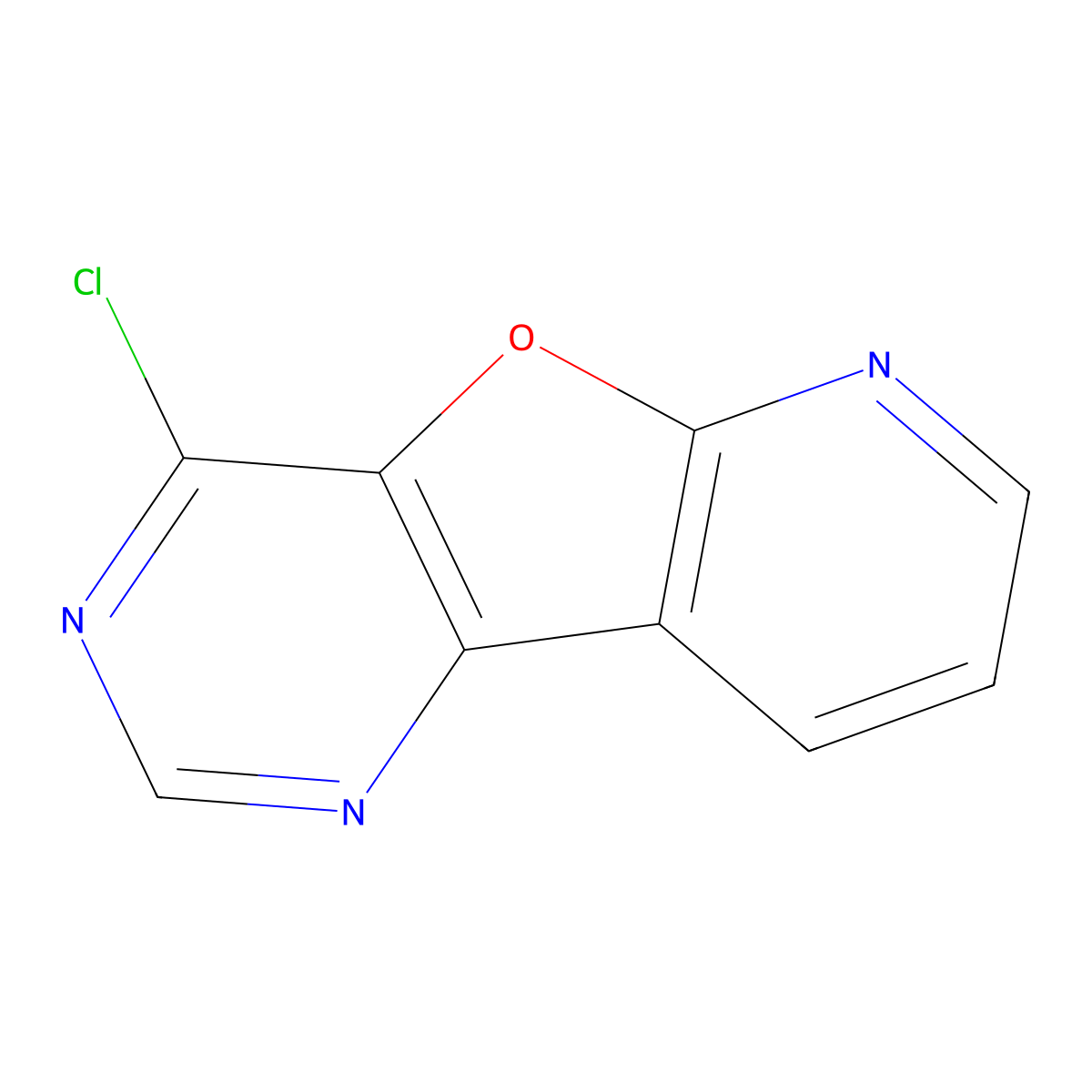 4-Chloropyrido[3',2':4,5]furo[3,2-d]pyrimidine molecular structure, CAS 1198569-37-7