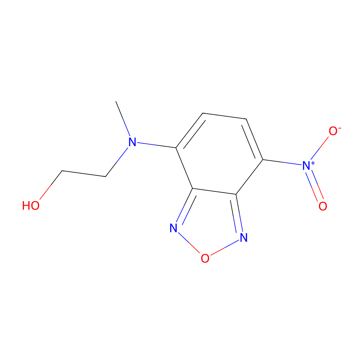 Ethanol, 2-[methyl(7-nitro-2,1,3-benzoxadiazol-4-yl)amino]- molecular structure, CAS 119858-85-4
