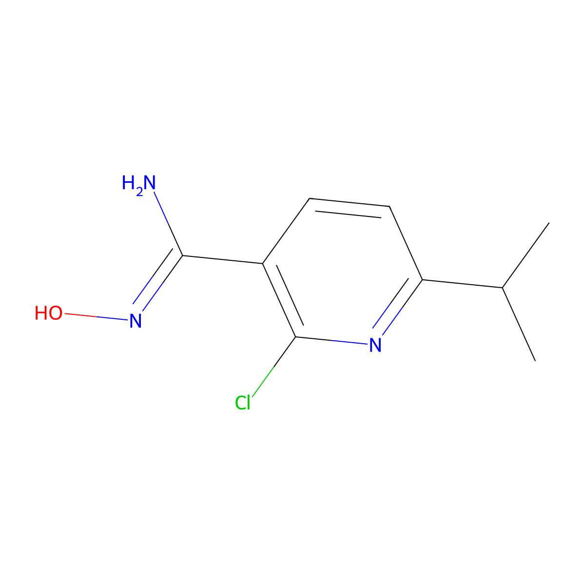 2-chloro-N'-hydroxy-6-isopropyl-3-pyridinecarboximidamide molecular structure, CAS 1198595-67-3