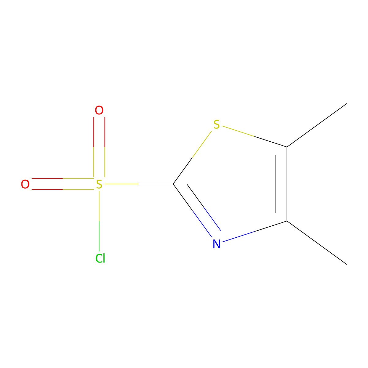 4,5-Dimethylthiazole-2-sulfonyl chloride molecular structure, CAS 1198596-96-1