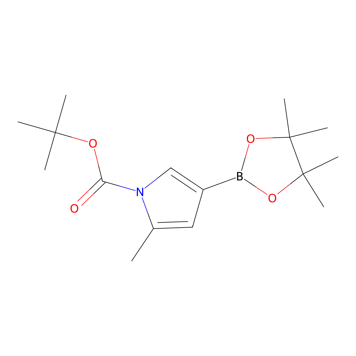 1-Boc-5-methylpyrrole-3-boronic Acid Pinacol Ester molecular structure, CAS 1198605-50-3
