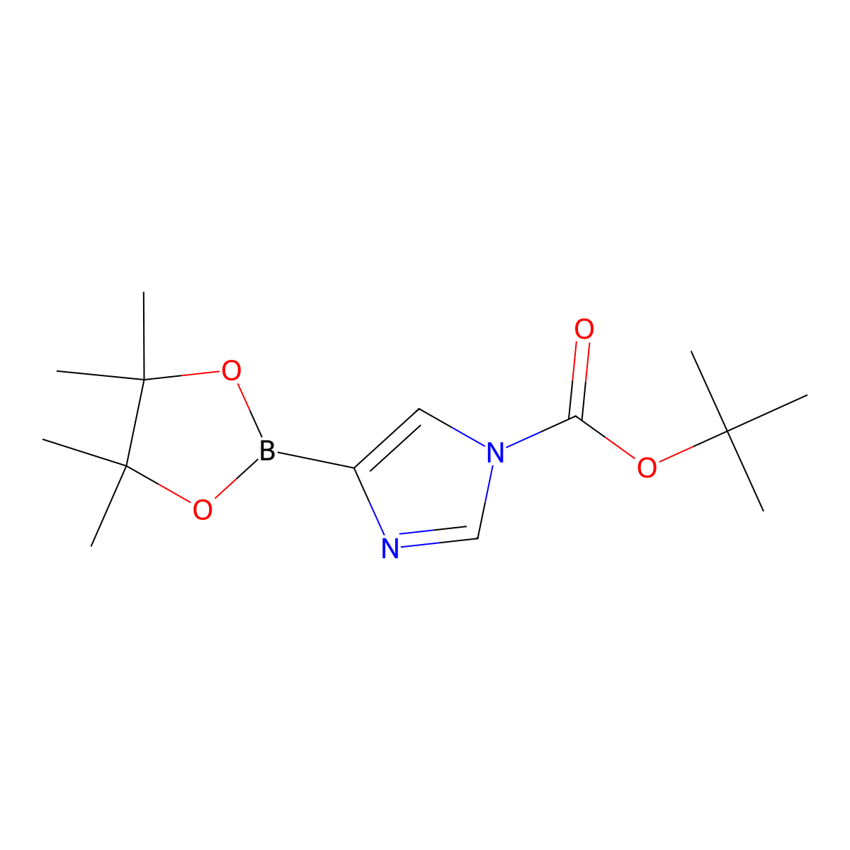 N-Boc-imidazole-4-boronic acid pinacol ester molecular structure, CAS 1198605-51-4