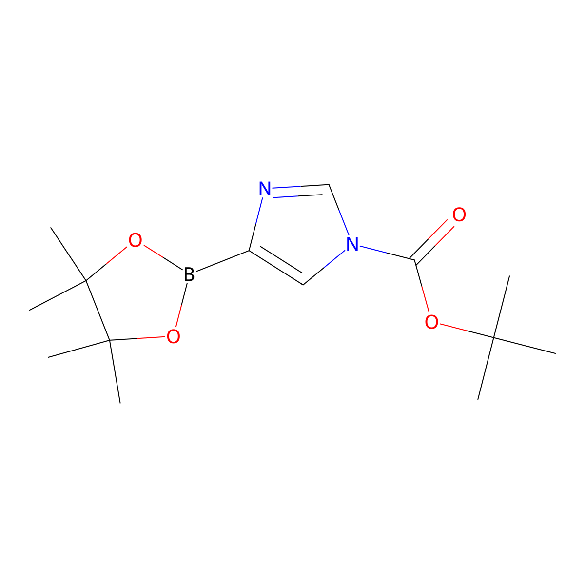 N-Boc-imidazole-4-boronic acid pinacol ester molecular structure, CAS 1198605-51-4