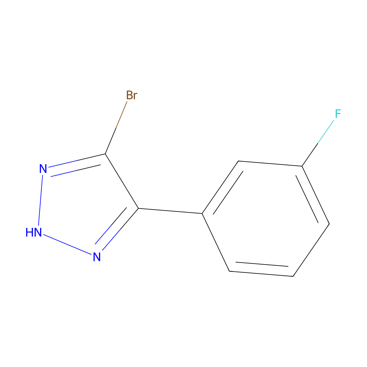 4-bromo-5-(3-fluorophenyl)-1H-1,2,3-triazole molecular structure, CAS 1198612-89-3