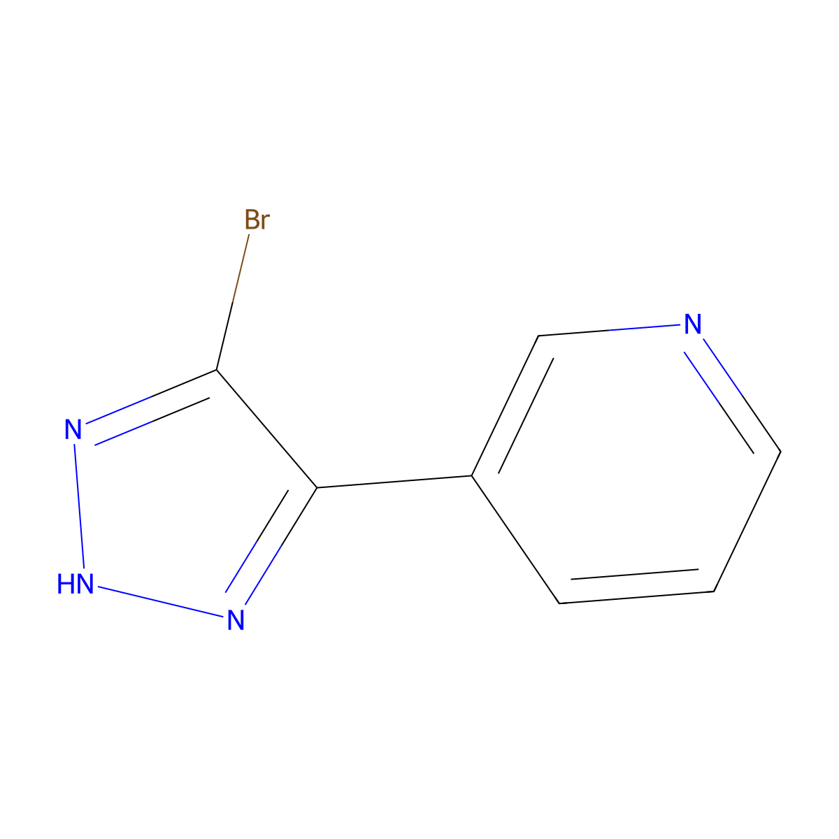 3-(4-bromo-1H-1,2,3-triazol-5-yl)pyridine molecular structure, CAS 1198612-91-7
