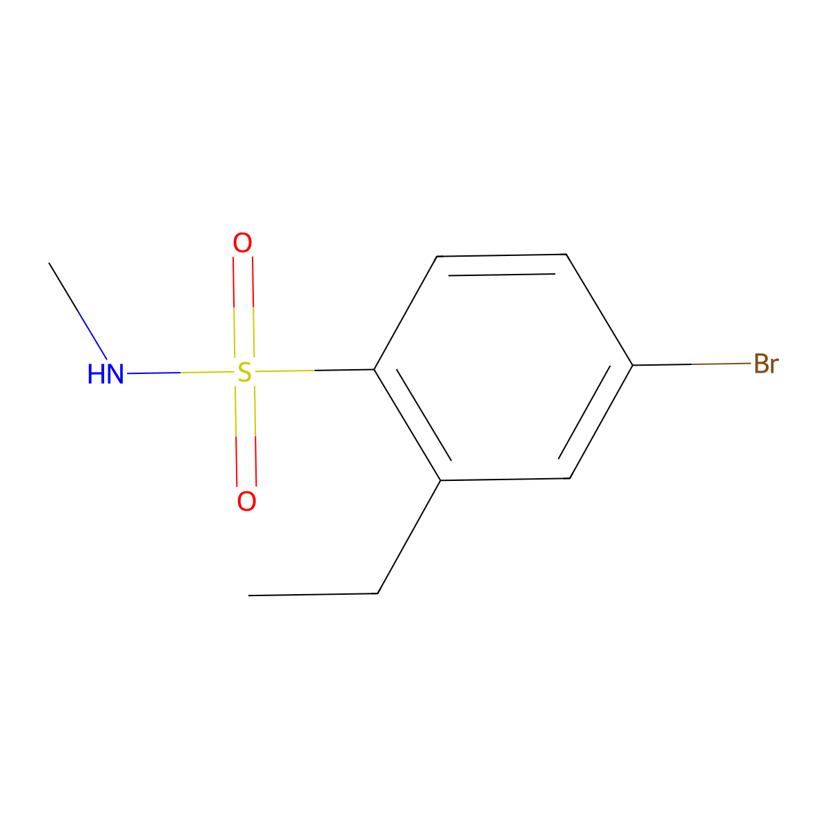 4-bromo-2-ethyl-N-methylbenzene-1-sulfonamide molecular structure, CAS 1198614-95-7