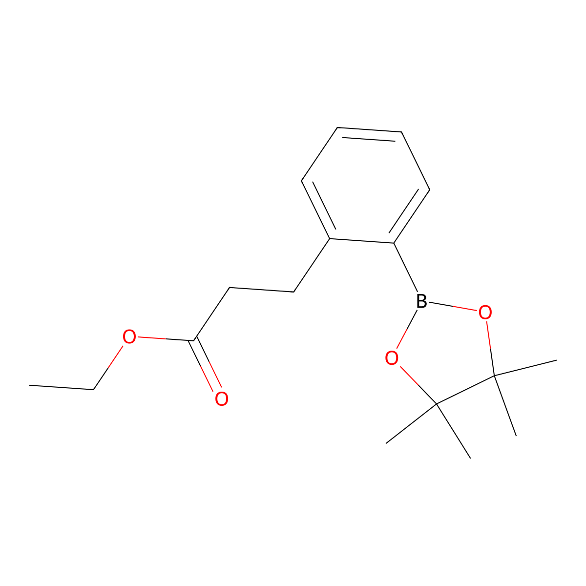Ethyl 3-(2-(4,4,5,5-tetramethyl-1,3,2-dioxaborolan-2-yl)phenyl)propanoate molecular structure, CAS 1198615-84-7