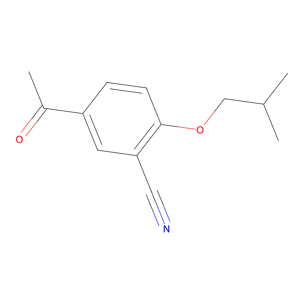 1-(3-Cyano-4-isobutoxyphenyl)ethanone molecular structure, CAS 1198617-51-4