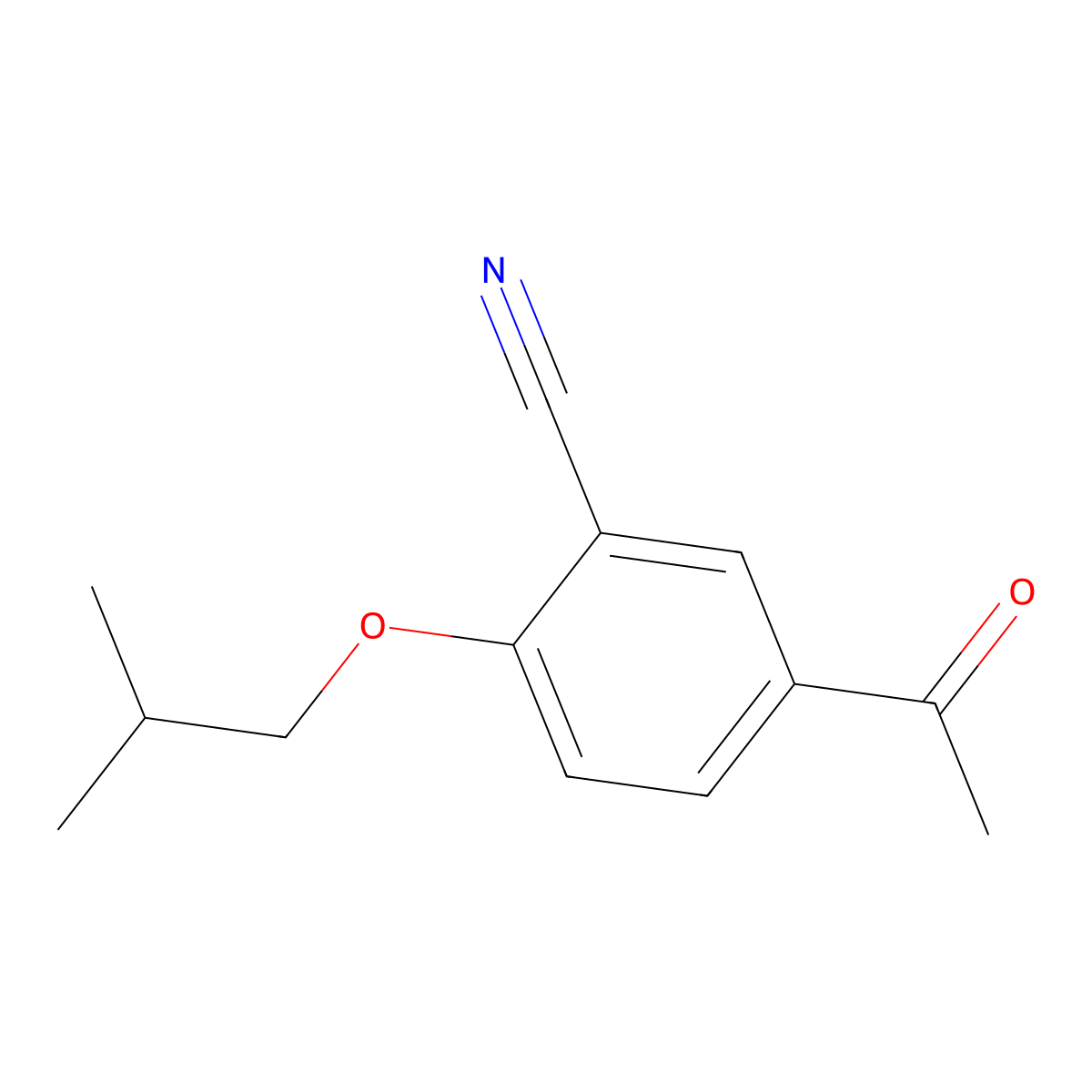 1-(3-Cyano-4-isobutoxyphenyl)ethanone molecular structure, CAS 1198617-51-4