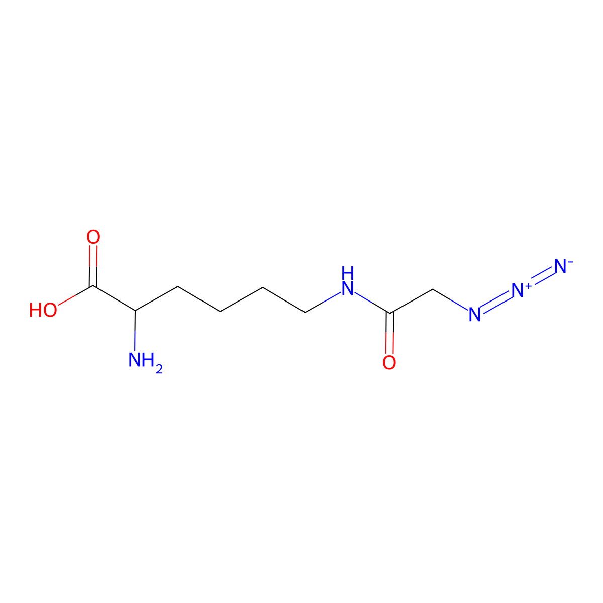 H-L-Lys(N3-Gly)-OH molecular structure, CAS 1198617-82-1