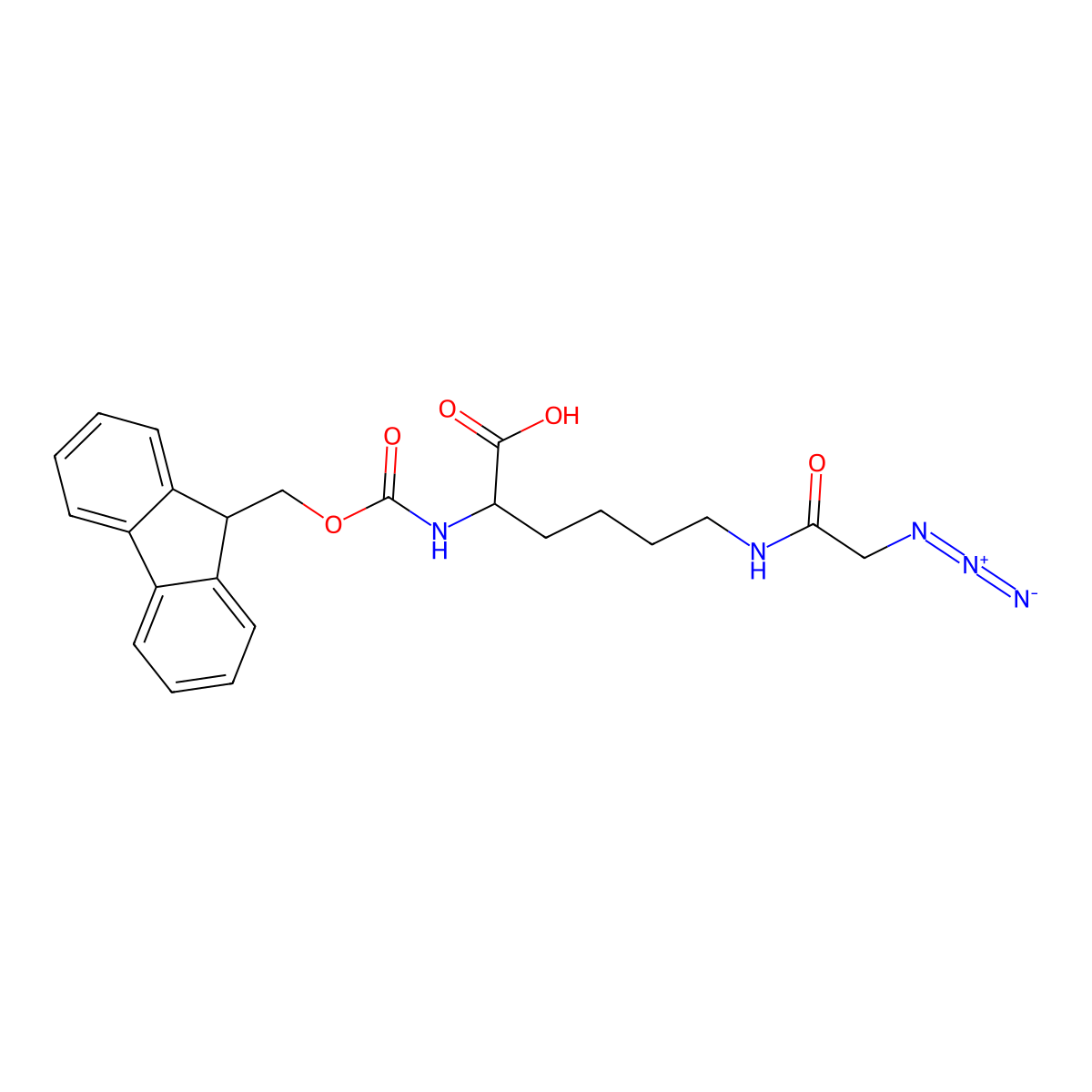 Fmoc-L-Lys(N3-Gly)-OH molecular structure, CAS 1198617-89-8